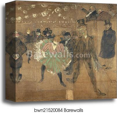 Panneaux pour la baraque de la Goulue, à la Foire du Trône à Paris by Henri De Toulouse-Lautrec, Canvas Print