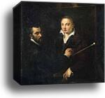 Bernardino Campi Painting Sofonisba Anguissola by Sofonisba Anguissola, Canvas Print