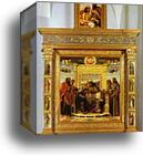 Pesaro Altarpiece. Photomontage: Coronation of the Virgin from Museo Civico, Pesaro and Pietà from Pinacoteca di Vaticana by Giovanni Bellini, Canvas Print