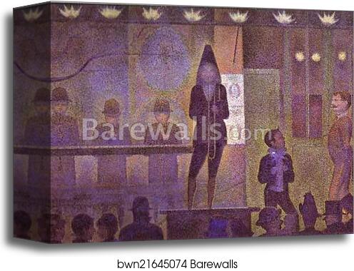 Invitation to the Sideshow (La Parade de Cirque). Detail by Georges Seurat, Canvas Print