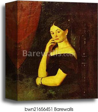 Portrait of Anna Petrovna Milyukova (1818-?) by Grigoriy Soroka, Canvas Print