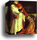 The Crucifixion. Detail. Virgin Mary, St. John Evangelist and St. Mary Magdalene by Matthias Grünewald, Canvas Print