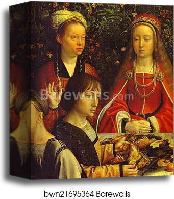 The Marriage at Cana. Detail by Gerard David, Canvas Print
