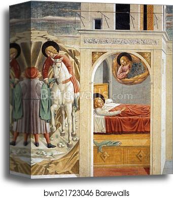 St. Francis Giving Away His Clothes, Vision of the Church Militant and Triumphant by Benozzo Gozzoli, Canvas Print