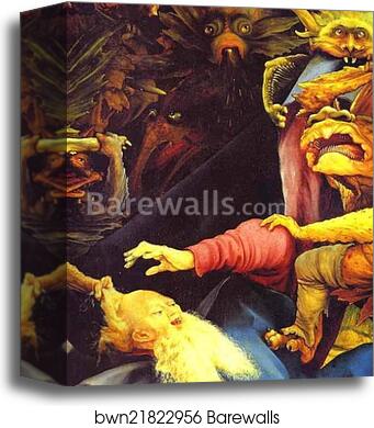 The Temptation of St. Anthony. Detail by Matthias Grünewald, Canvas Print