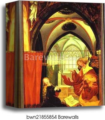 Annunciation by Matthias Grünewald, Canvas Print