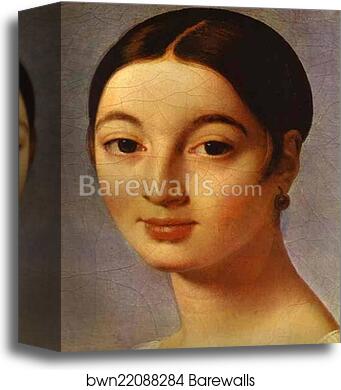 Portrait of Mademoiselle Rivière. Detail by Jean-Auguste-Dominique Ingres, Canvas Print