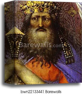 Mourning Trinity (Throne of God). Detail by Robert Campin (Master Of Flemalle), Canvas Print