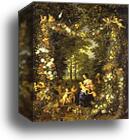 Holy Family in a Flower and Fruit Wreath by Jan Brueghel The Elder, Canvas Print