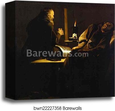 St. Francis in Ecstasy by Georges De La Tour, Canvas Print
