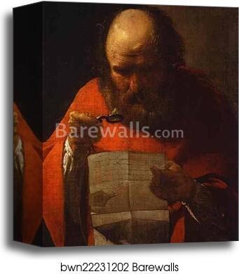 St. Jerome Reading by Georges De La Tour, Canvas Print
