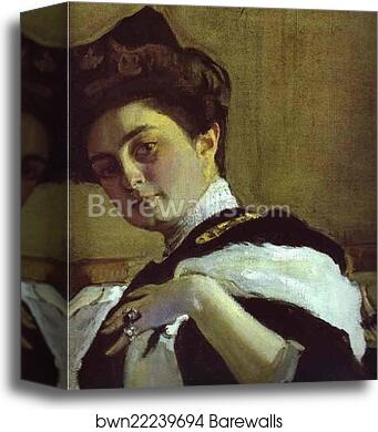 Portrait of Henrietta Girshman. Detail by Valentin Serov, Canvas Print Portrait of Henrietta Girshman. Detail by Valentin Serov, Canvas Print
