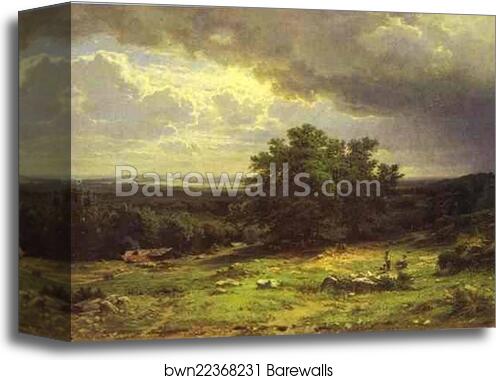 View near Dusseldorf by Ivan Shishkin, Canvas Print