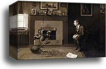 The Magic Foot-ball, 'I thought you were wrong,' he said in triumph. 'You said it was nine! Stupid!' by Norman Rockwell, Canvas Print