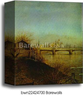 View of the Moscow Kremlin. Spring by Alexey Savrasov, Canvas Print