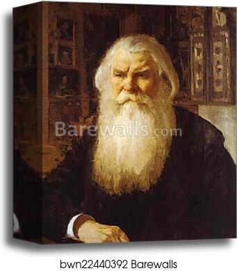 Portrait of Ivan Zabelin by Valentin Serov, Canvas Print