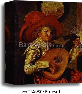 Musicale. Detail by Dirck Hals, Canvas Print