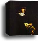 Portrait of a Gentleman with a Tall Hat and Gloves by Rembrandt Harmenszoon Van Rijn, Canvas Print