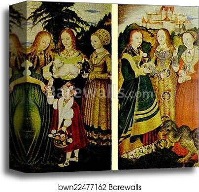 St Catherine Altarpiece (Left and right wings) by Lucas Cranach The Elder, Canvas Print St Catherine Altarpiece (Left and right wings) by Lucas Cranach The Elder, Canvas Print