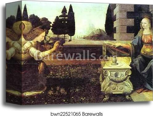 The Annunciation by Leonardo Da Vinci, Canvas Print