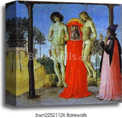 St. Jerome Supporting Two Men on the Gallows by Pietro Perugino, Canvas Print
