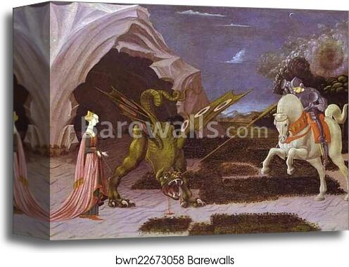 St. George and the Dragon by Paolo Uccello, Canvas Print