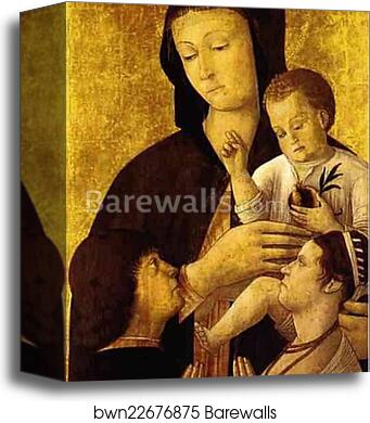 Madonna and Child with Donors by Gentile Bellini, Canvas Print