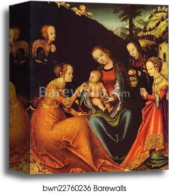 The Betrothal of St. Catherine of Alexandria by Lucas Cranach The Elder, Canvas Print