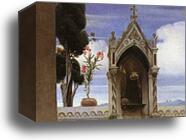 Cimabue's Celebrated Madonna is Carried in Procession through the Streets of Florence; in front of the Madonna, and Crowned with Laurels, walks CImabue Himself, with his Pupil Giotto; behind It Arnolfo Di Lapo, Gaddo Gaddi, Andrea Tafi, Niccola Pisano, Bu by Frederick Leighton, Canvas Print