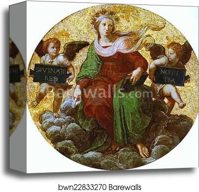 Theology (ceiling tondo) by Raphael, Canvas Print