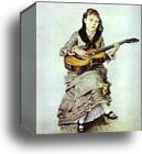 Woman With Guitar. Portrait of S.A. Kropotkina, née Charet(?) by Vasily Surikov, Canvas Print