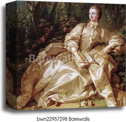 Portrait of the Marquise de Pompadour. Detail by François Boucher, Canvas Print