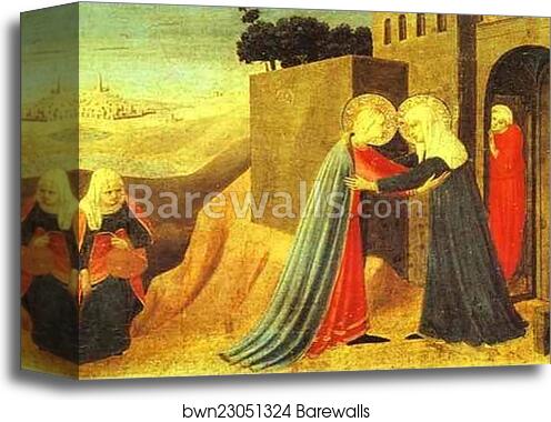 Annunciation. The Visitation by Fra Angelico, Canvas Print