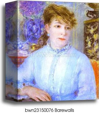 Portrait of a Woman. (Portrait de femme) by Pierre-Auguste Renoir, Canvas Print