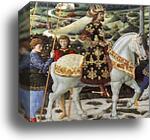 Procession of the Magus Melchior. Detail by Benozzo Gozzoli, Canvas Print