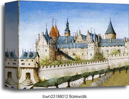 Les tr�s riches heures du Duc de Berry. June. Palais de la Cite and Sainte-Chapelle in Paris. Detail by Limbourg Brothers, Canvas Print Les tr�s riches heures du Duc de Berry. June. Palais de la Cite and Sainte-Chapelle in Paris. Detail by Limbourg Brothers, Canvas Print