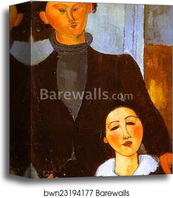 The Sculptor Jacques Lipchitz and His Wife Berthe Lipchitz by Amedeo Modigliani, Canvas Print
