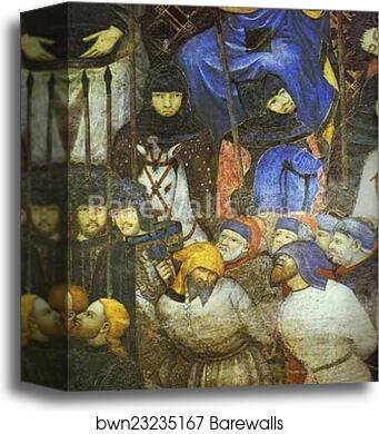 Allegory of Good Government. Detail by Ambrogio Lorenzetti, Canvas Print