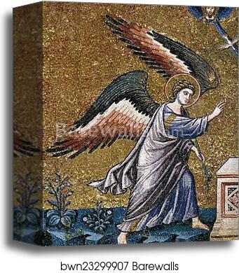 Annunciation. Detail by Pietro Cavallini, Canvas Print