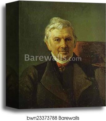 Portrait of the Professor of the Moscow Medical Academy K. A. Janish by Karl Brulloff, Canvas Print