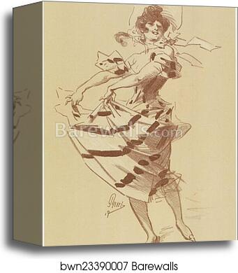 Original drawing for Les Maîtres de l’Affiche for issue 58, Sept 1900 by Jules Chéret, Canvas Print