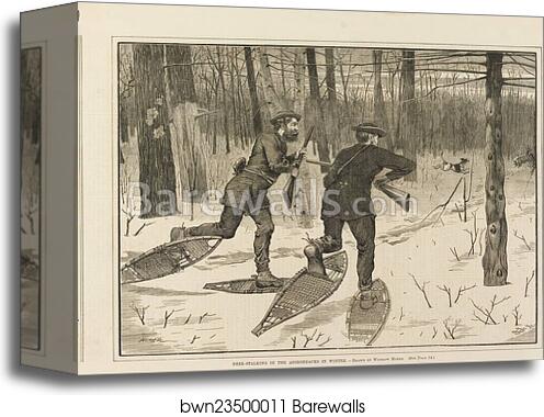 Deer-Stalking in the Adirondacks in Winter, from Every Saturday, January 21, 1871, p. 57 by Winslow Homer, Canvas Print