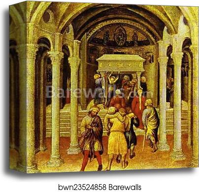 A Miracle of St. Nicholas. From the predella of the Quaratesi triptych from San Niccolo, Florence by Gentile Da Fabriano, Canvas Print
