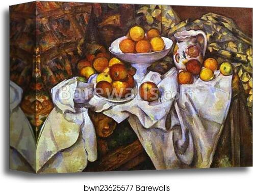Still Life with Apples and Oranges by Paul Cézanne, Canvas Print