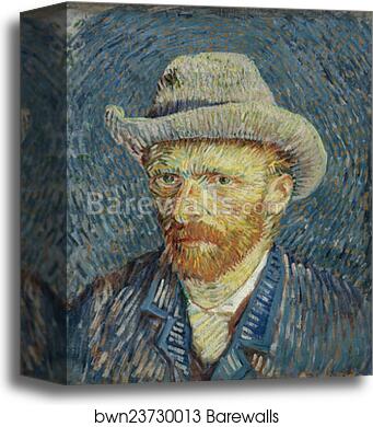 Self-portrait with grey felt hat by Vincent Van Gogh, Canvas Print Self-portrait with grey felt hat by Vincent Van Gogh, Canvas Print