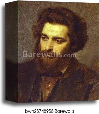 Portrait of the Artist Arkhip Kuinji by Ivan Kramskoy, Canvas Print