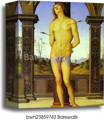 St. Sebastian by Pietro Perugino, Canvas Print