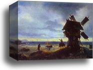Windmill on the Sea Coast by Ivan Aivazovsky, Canvas Print