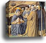 Visit to the Monks of Mount Pisano. Detail by Benozzo Gozzoli, Canvas Print