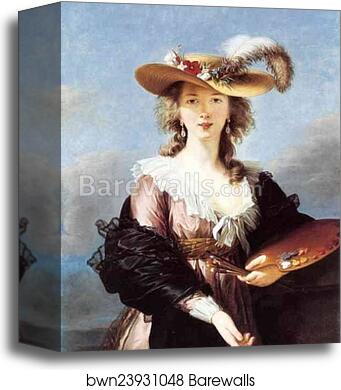 Self-Portrait in a Straw Hat by Louise-Elisabeth Vigée-Lebrun, Canvas Print Self-Portrait in a Straw Hat by Louise-Elisabeth Vigée-Lebrun, Canvas Print